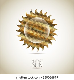 abstract sun over vintage background vector  illustration