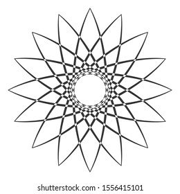 Abstract sun pattern isolated. Sun mosaic icon. Decorative element. Contour, design element
