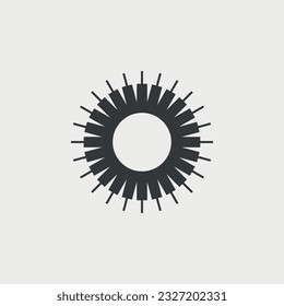 Abstract Sun Piano Logo Design
