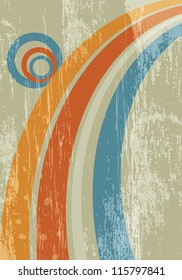 abstract sun rainbow grunge background vector illustration