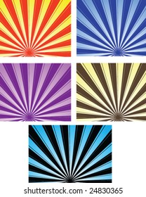 Abstract Sun Ray Backgrounds - vector illustrations