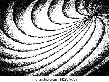 Abstract sun rays with dotwork retro or tattoo style for vintage grungy background