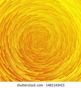 Abstract sun rays. Minimal yellow background. Vortex trail, tunnel or whirlpool