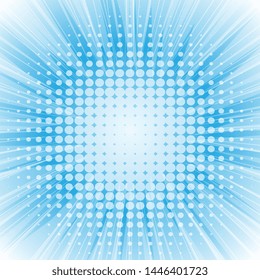 Abstract sun rays vector background. Halftone dotted effect. Vector template for show the banners, products, covers etc.
