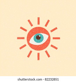 abstract sun retro poster
