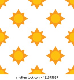 Abstract sun seamless pattern. Sun background. Isolated sun on white background