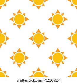Abstract sun seamless pattern. Sun background. Isolated sun on white background