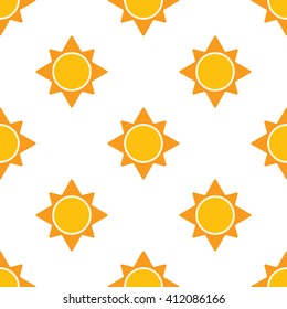 Abstract sun seamless pattern. Sun background. Isolated sun on white background