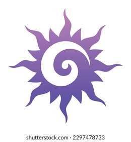 Abstract sun sign with a swirl inside