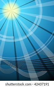 Abstract sun, sky and water background