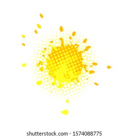 Abstract sun from the stains of paint. Vector