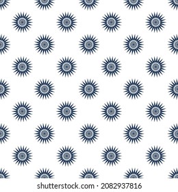 Abstract sun star or flower seamless pattern, geometry elements. Ornament can be used for gift wrapping paper, pattern fills, web page background, surface textures and fabrics.