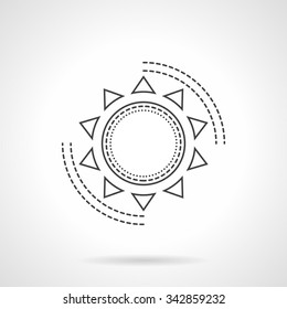 Abstract sun symbol. Astronomy, astrology and other signs. Flat line style vector icon. Single web design element for mobile app or website.