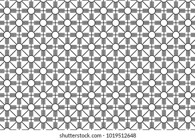 Abstract sun symbol - vector pattern - black and white