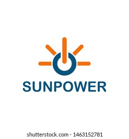abstract sun tech power logo idea