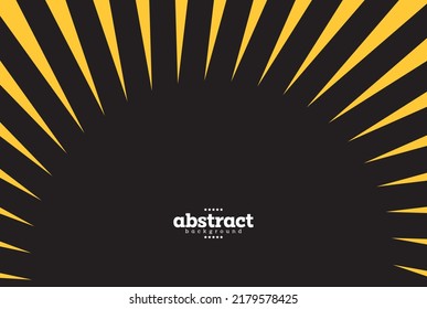 el tema del sol abstracto con radio en tono negro y amarillo se puede usar para publicidad de la tecnología de banner de la web de afiches, comida, paquetes de bebidas diseño de productos presentación de vectores.
