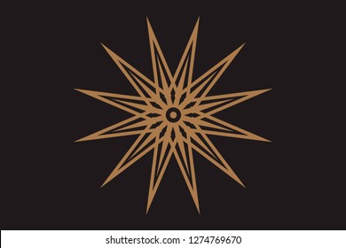 Abstract sun vector, geometric design, star design