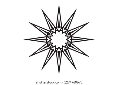 Abstract sun vector, geometric design, star design