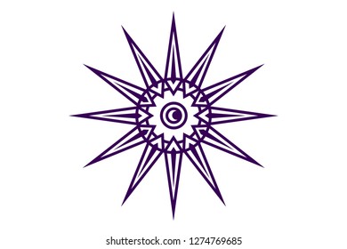 Abstract sun vector, geometric design, star design