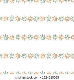 Abstract Sun. Vector illustration of seamless pattern.