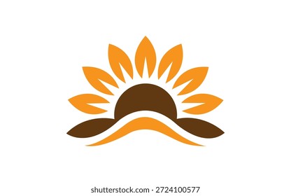 Abstract Sun and Wave Logo for Energy or Environment