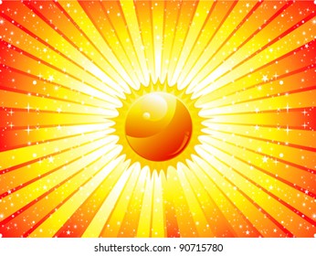 abstract sunbeam background with sun vector illustration