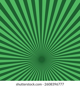 Abstract sunbeams background. Green sunbeams background.