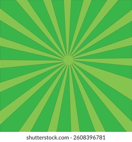 Abstract sunbeams background. Green sunbeams background.