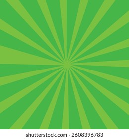 Abstract sunbeams background. Green sunbeams background.