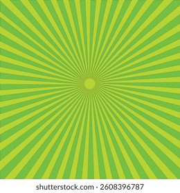 Abstract sunbeams background. Green sunbeams background.