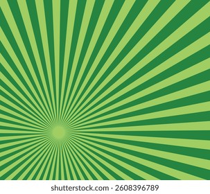 Abstract sunbeams background. Green sunbeams background.
