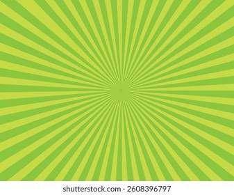 Abstract sunbeams background. Green sunbeams background.