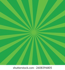 Abstract sunbeams background. Green sunbeams background.