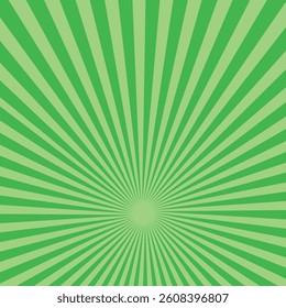 Abstract sunbeams background. Green sunbeams background.