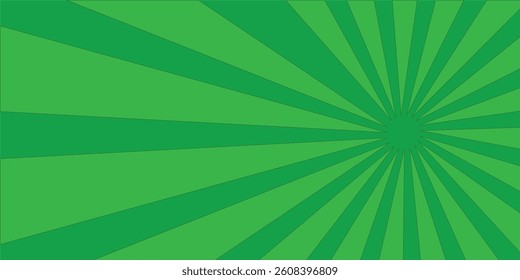 Abstract sunbeams background. Green sunbeams background.