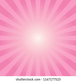 Abstract sunbeams pink rays background - Vector illustration
