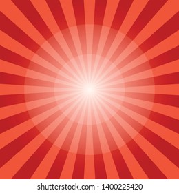Abstract sunbeams red rays background - Vector illustration