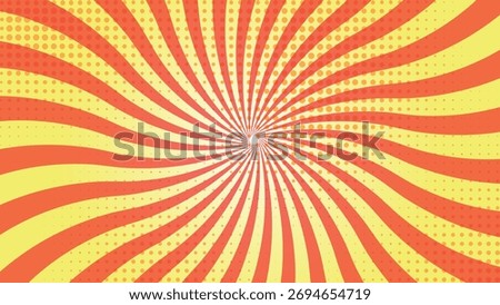 Abstract sunburst background. Orange Sunburst Pattern Background. Retro Colorful Sunburst with Vintage Rays. Abstract Pop Art Explosion Starburst Pattern. Groovy Wavy Spiral Retro Ray Wallpaper