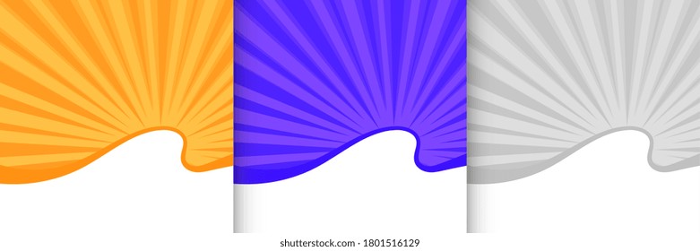conjunto de fondo abstracto de explosión solar de tres colores
