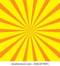 Abstract sunburst brochure design template. sun rays cartoon illustration. comic sunburst background. Yellow banner with Sun rays, lines background, light