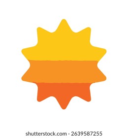 Abstract sunburst design element bright yellow orange hues