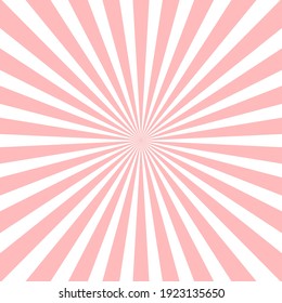 Abstract sunburst design. Pink and white model banner. Vector illustration.