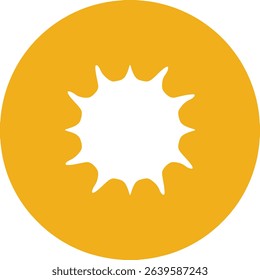 Abstract sunburst design yellow circle background icon