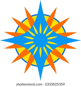 Abstract sunburst logo design in a vector illustration