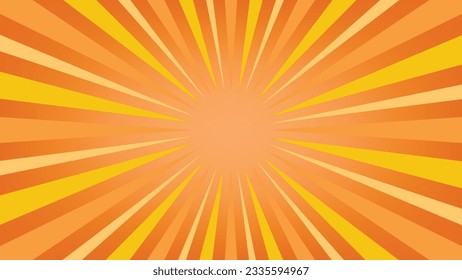 abstract sunburst orange pattern background for modern graphic design element. shining ray cartoon with colorful for website banner wallpaper and poster card decoration