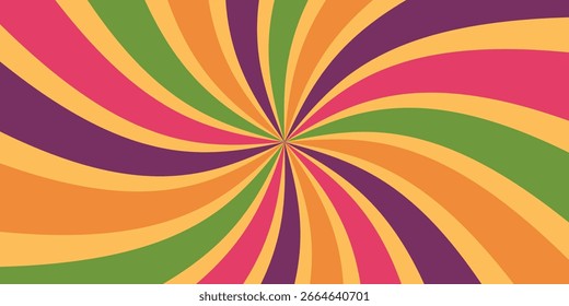 Abstract sunburst pattern. Autumn fall bright colors retro sunburst background.