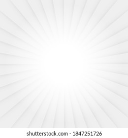 Abstract sunburst pattern background. White and grey starburst ray. Vector illustration