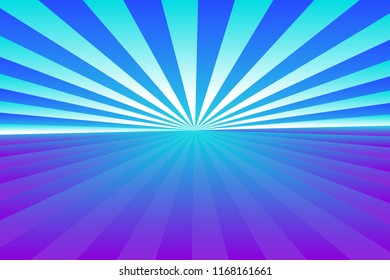 Abstract sunburst pattern, gradient blue, violet (purple), and white colored rays. Vector illustration, EPS10. Geometric pattern. Use as background, backdrop, image montage, mock up template, etc.