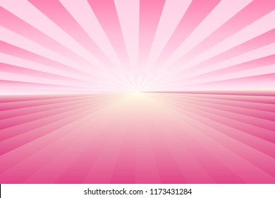 Abstract sunburst pattern, gradient pink ray colors with center light. Vector illustration, EPS10. Geometric pattern. Use as background, backdrop, image montage, mock up template, etc.
