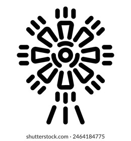 Abstract sunburst pattern icon in black and white vector design illustration with radial burst symbol and geometric rays decoration for logo, branding, and identity stationery elegance